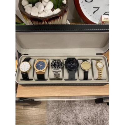 Hộp Đựng Đồng Hồ 6 Ngăn SAIKE SAIKE S606 Vỏ Da Có Khóa Kéo