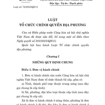 Sách - Luật Tổ Chức Chính Quyền Địa Phương Năm 2025