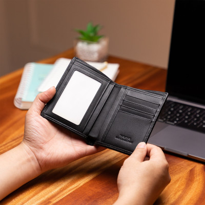 Ví nam da bò Trita ( Thời trang nam dáng đứng - Ví da RVN20 )