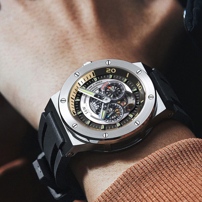 Đồng hồ nam chính hãng IW CARNIVAL IW619G-5 Kính sapphire ,chống xước,Chống nước 50m ,Bảo hành 24 tháng,Máy cơ (Automatic),Dây cao su cao cấp,thiết kế lộ cơ thể thao