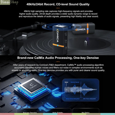 Comica Vimo Q - Bộ 4 Micro Cài Áo Không Dây 2.4GHz Cho Máy Ảnh, Điện Thoại, Sử Dụng 8 Giờ, Phạm Vi 200m - Hàng chính hãng