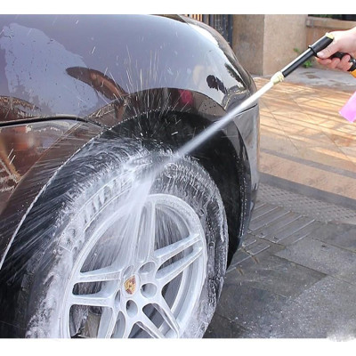 Bộ dây và vòi xịt rửa xe tưới cây tăng áp,vòi xịt rửa,vòi tưới cây 810-2576 (dây xanh- cút nối đen)