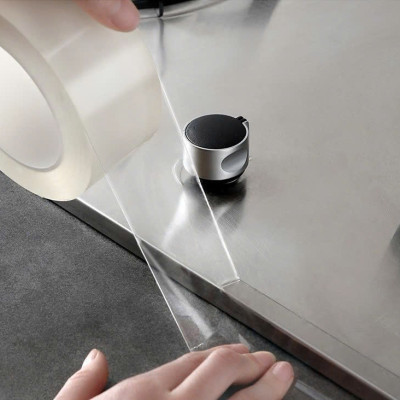Cuộn băng keo trong suốt đa năng dán siêu dính trên mọi bề mặt, keo nano 2 mặt chống thấm tiện lợi dài 3cmx5m Cuộn keo chống thấm nhà bếp trong suốt