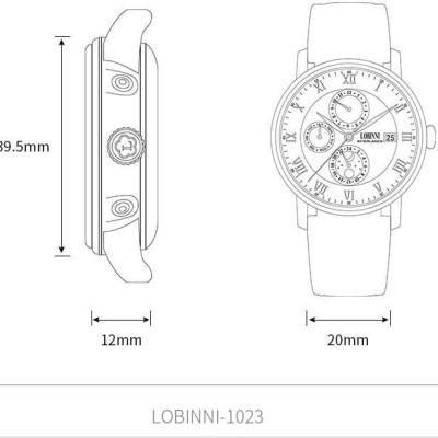 Đồng hồ Nam chính hãng LOBINNI mã No.1023-2