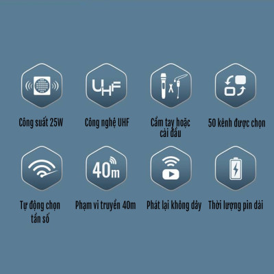 Máy trợ giảng không dây TAKSTAR E261W khoảng cách truyền 40M, công suất cao 25W -Tặng túi đựng máy trợ giảng - Hàng Chính Hãng