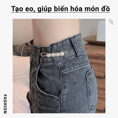 Set Ghim Trâm Cài Áo Ngọc Trai 2 Đầu KUNBE, Kiểu Dáng Mới Thiết Kế Sang Trọng Phong Cách Thời Trang