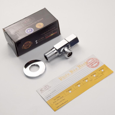 Van giảm áp và khóa đường nước Đồng mạ Chrome Eurolife EL-VG01 (Trắng bạc)