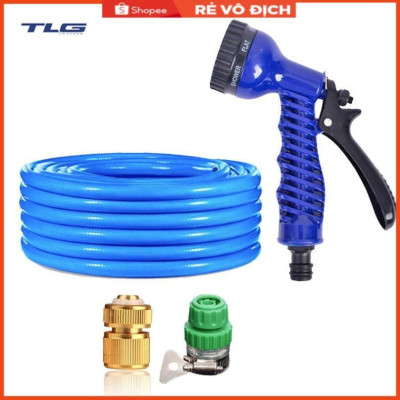 Bộ dây vòi xịt rửa xe, tưới cây, dọn dẹp nhà cửa 20m (cút đồng nối nhựa xanh) 206843