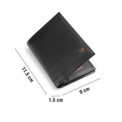 Ví nam Gence dáng dọc da bò Nappa màu đen C15