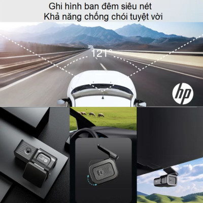 Camera hành trình ô tô thương hiệu Mỹ HP F490W độ phân giải 2K, Wifi - Hàng Chính Hãng