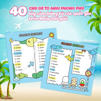 Sách - Girl Holiday - Traveling Diary Coloring Book