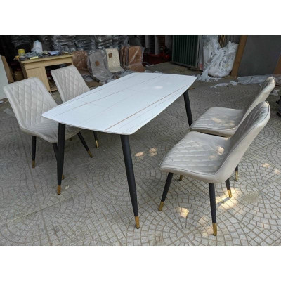 bộ bàn ghế loft trám  bàn mặt đá