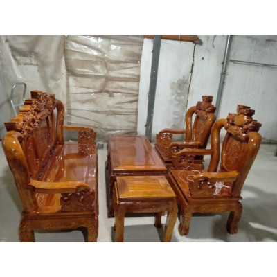 Bộ ghế gỗ lim đục rồng