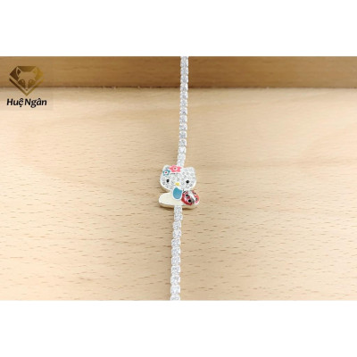 Lắc tay bạc 925 Huệ Ngân - Mèo Kitty Tinh Nghịch X8