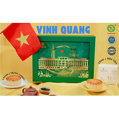 Bộ Hộp Bánh Trung Thu Vinh Quang - 4 bánh 2 trứng (270g) Thành Long - Tặng 1 hộp trà - Việt Nam