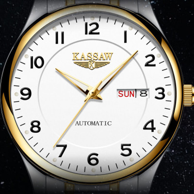 Đồng hồ nam chính hãng Kassaw K802-1 hàng mới 100% ,kính sapphire chống nước,chống xước,máy cơ (Automatic),dây kim loại thép không gỉ 316L ,kiểu dáng đơn giản ,size  mặt nhỏ 38mm