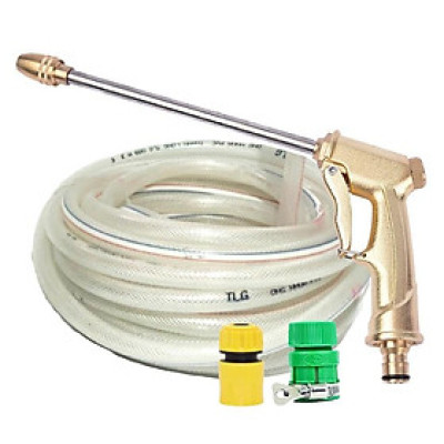 Rửa xe tưới cây Bộ dây và vòi xịt tăng áp lực nước 300% loại 30m cút nhựa,nối nhựa 206701-3