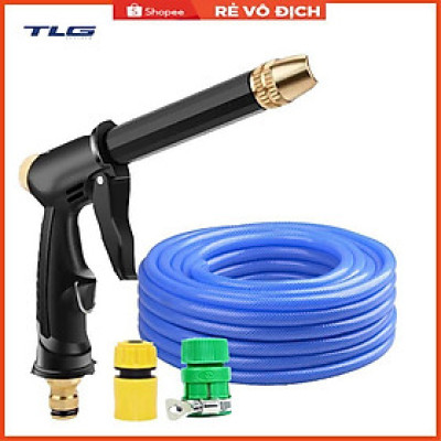 Bộ dây và vòi xịt rửa xe tưới cây tăng áp,vòi xịt rửa,vòi tưới cây 810-2498 (dây xanh- cút nối xanh)