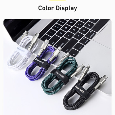 Cáp sạc nhanh Baseus Cafule Metal Series Type C to Type C 100W CATJK (Fast charge & Data Cable)- Hàng chính hãng