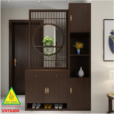 Vách ngăn phòng khách, vách ngăn tủ kệ bằng gỗm bình phong tranh VNTK404 - NỘI THẤT LẮP RÁP VIENDONGADV