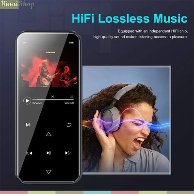 Ruizu D19 - Máy Nghe Nhạc Lossless Siêu Mỏng, Bluetooth 5.0, FM Radio, Thời Lượng Pin 50 Giờ, Bộ Nhớ Trong 16GB - Hàng Chính Hãng