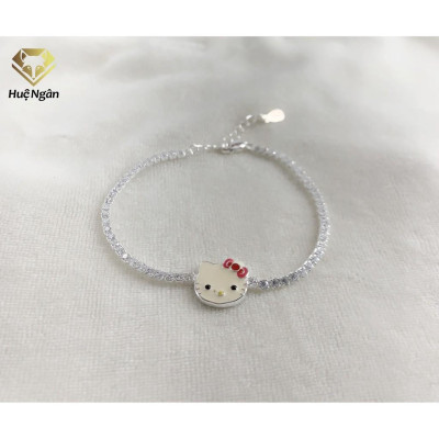 Lắc tay bạc 925 Huệ Ngân - MÈO CON NGỘ NGHĨNH X6