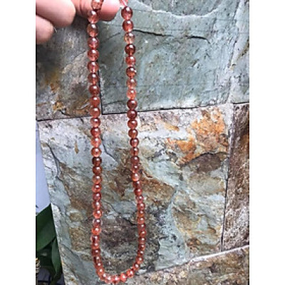 VÒNG CỔ ĐÁ THẠCH ANH TÓC ĐỎ VIP SIZE 8MM CUNG SANH 