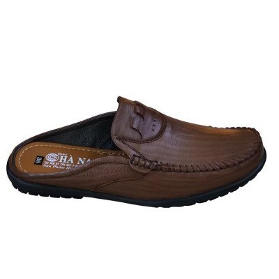 Dép Bít Mũi Nam Da Bò Thật TiTi ĐÔ Cao Cấp GSB2036d