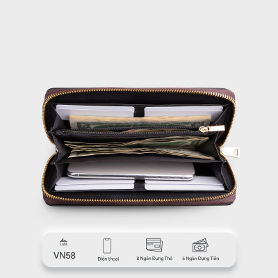 Ví Lata ( Thời trang nữ dáng cầm tay dáng dài - Ví da VN58 )