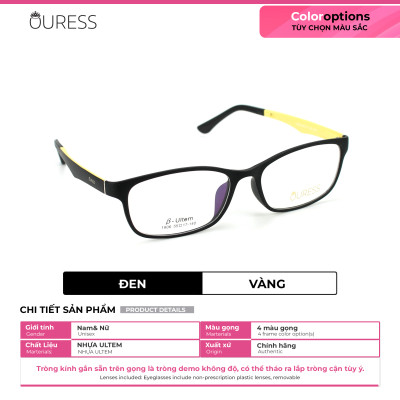 Gọng kính cận 1906 nhựa dẻo ultem thời trang nam nữ mắt kính OURESS