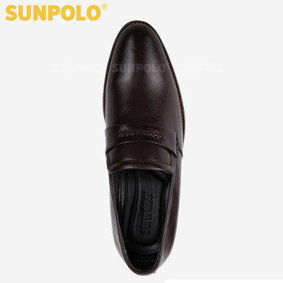 Giày Tây Công Sở Nam Da Bò SUNPOLO SPH295 (Nâu Bò, Nâu Đậm)
