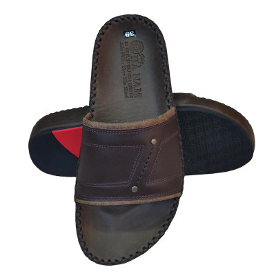 Dép Nam Quai Ngang HÀ NAM Da Bò Thật Cao Cấp DNA2141