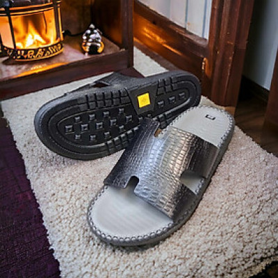 DÉP QUAI NGANG CHỮ H CHẤT LIỆU DA BÒ VATIS VA2041 | KHÂU ĐẾ CHẮC CHẮN