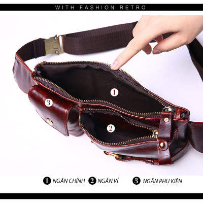 Túi đeo chéo nam DA BÒ THẬT phong cách mới  - BEE GEE DCN9239