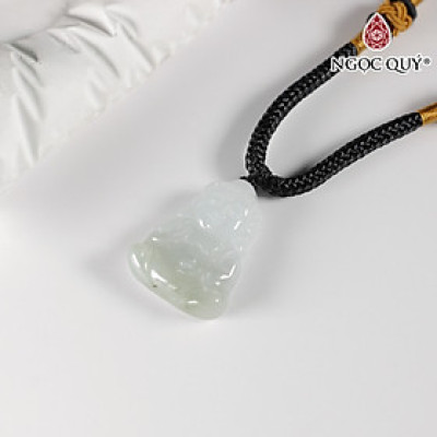 Mặt dây chuyền phật Bảo Bao đá cẩm thạch type A cầu bình an cho bé 27x18mm mệnh hỏa mộc - Ngọc Quý Gemstones