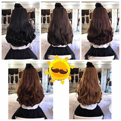  Tóc giả kẹp phím  50k️ tóc kẹp 6 cái 45cm nữa đầu cao cấp