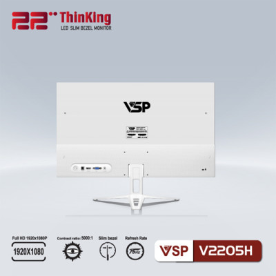Màn hình LCD 22inch ThinKing VSP V2205H LED Slim Bezel Monitor Full HD 75hz (Trắng) - Hàng Chính Hãng
