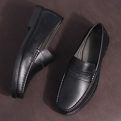 Giày MICHILUX Da Bò Thật Chính Hãng Penny Loafer CIEPL Màu Đen