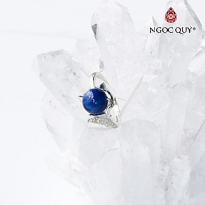 Nhẫn bạc hồ ly đính đá thiên nhiên freesize - Ngọc Quý Gemstones