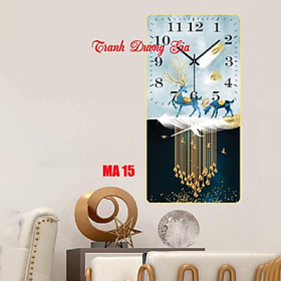 Tranh đồng hồ treo tường tráng gương 3D {mẫu hót} tặng pin và đinh treo ko cần khoan, size 40x80cm