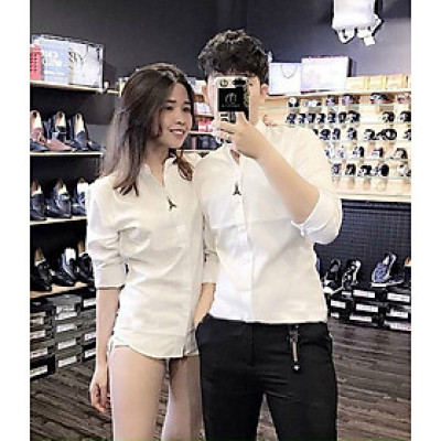 Áo sơ mi cặp in tháp Pari