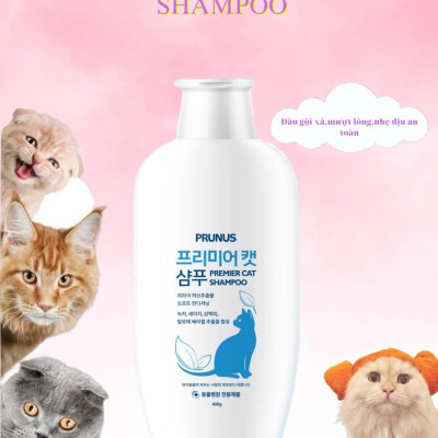 DẦU TẮM GỘI LÀM MỀM LÔNG CHO MÈO - PRUNUS PREMIER CAT SHAMPOO [ 400g ]