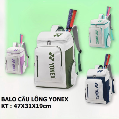Balo học sinh sinh viên Yonnex , sức chứa lớn, phom cứng cáp, chống thấm nước, balo thể thao cầu lông tennis pickleball nhiều màu size lớn 47cm