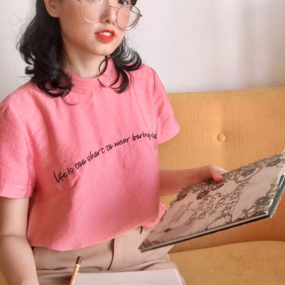 Áo sơ mi màu hồng Peter Pan Blouse Burny A3004312H