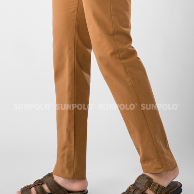 Dép Nam Quai Ngang Da Bò Cao Cấp SUNPOLO SUA1N - Nâu