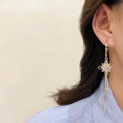 Earrings nữ đeo tai hình hoa đính đá cao cấp