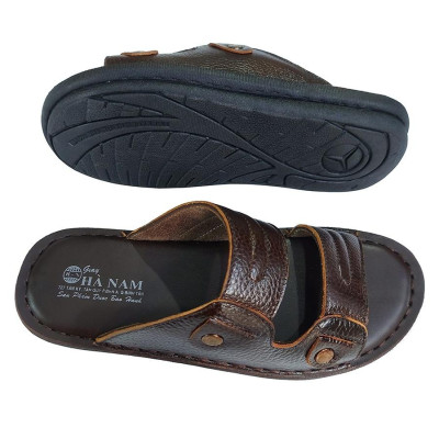 Dép Nam Quai Ngang HÀ NAM Da Bò Thật Cao Cấp DNA199
