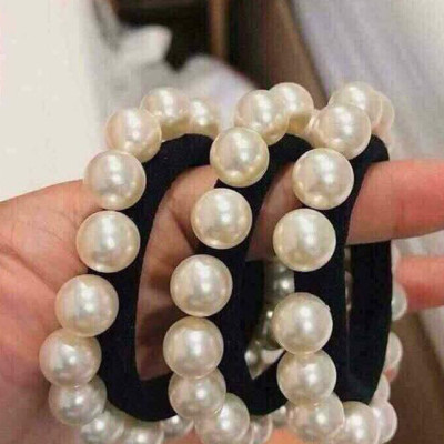 Set 3 Cột Tóc Dây Chun Buộc Tóc Đính Ngọc Trai Xinh Xắn