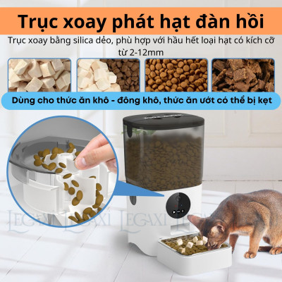 [XÃ LỖ] Máy Cho Ăn Tự Động Chó Mèo Pet Thú Cưng Dung Tích 6 Lít Camera Kết Nối Bluetooth App Ghi Âm Dudupet Cat Dog Legaxi
