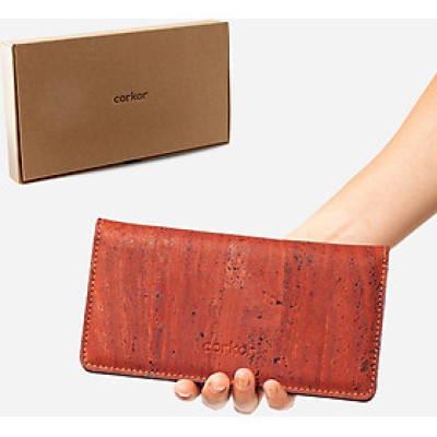 Ví nữ dạng mỏng Slim Wallet gập bấm cúc - HGcork Corkor  CK274 - Nhiều màu - Vật liệu 100% da cork thực vật thuần chay từ vỏ cây sồi Bồ Đào Nha, Siêu bền, Chống cháy, Chống mốc, Chống thấm nước, Thân thiện với môi trường – Hàng chính hãng, Sản xuất Handma